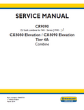 New Holland CX8080 Elevation Tier 4A Combine Service Repair Manual