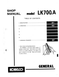 KOBELCO LK700 WHEEL LOADER Service Repair Manual SN: RF 1004-1557
