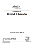 Daewoo Doosan DX380LC-5 Excavator Service Repair Manual (Serial Number 10001 and Up)