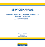 New Holland Boomer 3050 CVT Compact Tractor Service Repair Manual