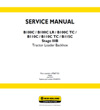 New Holland B100CLR Stage IIIB Tractor Loader Backhoe Service Repair Manual