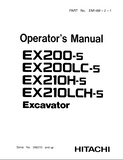 Hitachi EX210LCH-5 Excavator operator’s manual Serial No. 088215 and up
