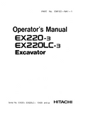 Hitachi EX220-3 Excavator operator’s manual SN:10429 and up