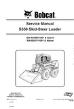 Bobcat S550 Skid Steer Loader Service Repair Manual (S/N AHGM11001 and Above)
