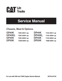Caterpillar Cat DP50K FORKLIFT LIFT TRUCKS CHASSIS, MAST AND OPTIONS Service Repair Manual SN：T33B-50001 and up
