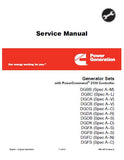 Cummins Onan DGFA Generator Set with Power Command 2100 Controller Service Repair Manual