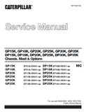 CATERPILLAR CAT GP15K MC FORKLIFT LIFT TRUCKS Service Repair Manual SN：ET31A-50001 and up