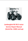Lamborghini RV 90.3 Tractor Service Repair Manual (Serial No: 15001 and up)