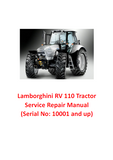 Lamborghini RV 110 Tractor Service Repair Manual (Serial No: 10001 and up)