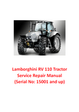 Lamborghini RV 110 Tractor Service Repair Manual (Serial No: 15001 and up)