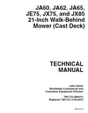 John Deere JA60 21-Inch Walk-Behind Mower Service Repair Manual