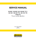 New Holland B100CLR Stage IV Tractor Loader Backhoe Service Repair Manual