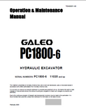 Komatsu PC1800-6 Galeo Hydraulic Excavator Operation & Maintenance manual (SN: 11035)