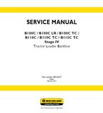 New Holland B115CTC Stage IV Tractor Loader Backhoe Service Repair Manual