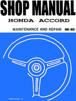 1989 Honda Accord Service Repair Manual