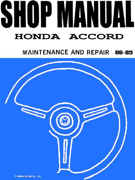 1989 Honda Accord Service Repair Manual