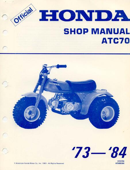 1975 HONDA ATC 70 Service Repair Manual