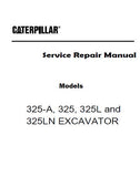 Caterpillar Cat 325-A EXCAVATOR (Prefix 9SG) Service Repair Manual (9SG00001 and up)