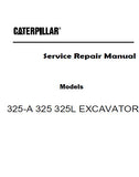 Caterpillar Cat 325-A TRACK TYPE EXCAVATOR (Prefix 8NL) Service Repair Manual (8NL00001 and up)