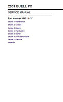 2001 BUELL P3 BLAST Service Repair Manual