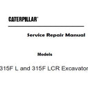 Caterpillar Cat 315F L Excavator (Prefix TDY) Service Repair Manual (TDY00001 and up)