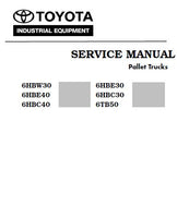 Toyota 6HBC30 Pallet Truck Service Repair Manual SN:20011 and up