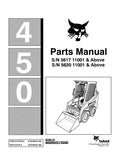Bobcat 450 Skid Steer Loader Parts Catalogue Manual S/N 562011001 and Above