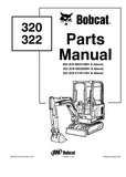 Bobcat 322 Excavator Parts Catalogue Manual S/N 517811001 and Above