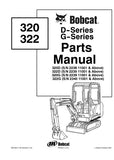 Bobcat 320G Excavator Parts Catalogue Manual S/N 223911001 and Above
