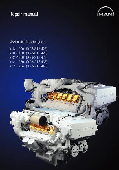 MAN Marine Diesel Engine V8-900 (D 2848 LE 423) Service Repair Manual ...