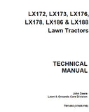 JOHN DEERE LX186 LAWN GARDEN TRACTOR Service Repair Manual