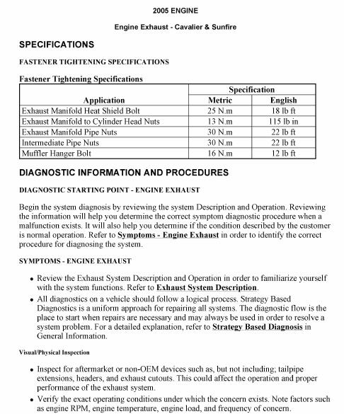 1995 PONTIAC SUNFIRE Service Repair Manual