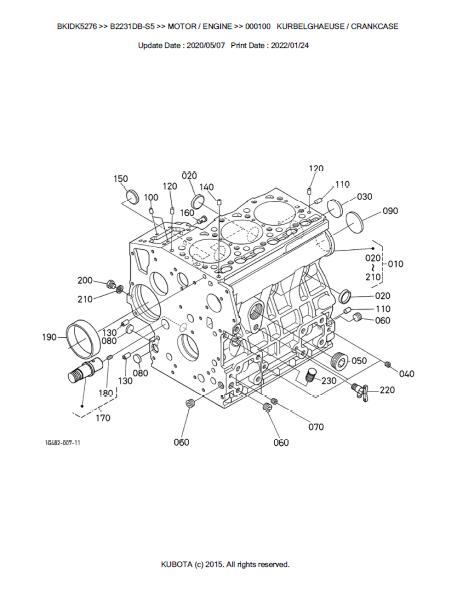 Kubota B2231DB-S5 Tractor Parts Catalogue Manual (Publishing ID: BKIDK5276)