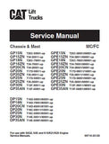 Caterpillar Cat DP25N Forklift Lift Trucks Service Repair Manual SN:T18C-60001 and up