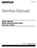 Caterpillar Cat DP50 Forklift Lift Trucks Service Repair Manual SN:6CP-10001 and up