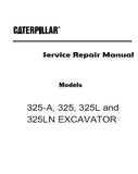 Caterpillar Cat 325 EXCAVATOR (Prefix 9SG) Service Repair Manual (9SG00001 and up)