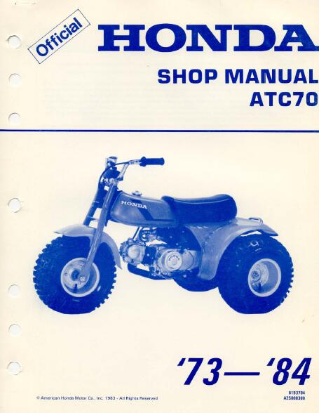 1983 HONDA ATC 70 Service Repair Manual