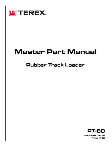 Terex Posi-Track PT 80 Track Loader Parts Catalogue Manual