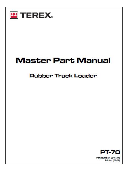 Terex Posi-Track PT 70 Track Loader Parts Catalogue Manual