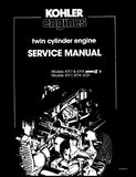 Kohler KT17, KT19 Series II & Models KT19 Twin Cylinder Engine Service Repair Manual