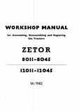 Zetor 8045 Tractor Service Repair Manual