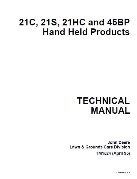 John Deere 45BP Hand Held Products Service Repair Manual