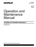 Caterpillar Cat TH220B TH330B Telehandler Operation and Maintenance manual (S/N: TBG00100 and After)