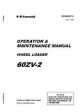 Kawasaki 60ZV-2 WHEEL LOADER Operation and Maintenance manual (Serial No. 60C3-5001 and up)