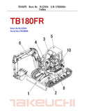Takeuchi TB180FR Hydraulic Excavator Parts Catalogue Manual (SN: 17830004 and up)