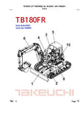 Takeuchi TB180FR Hydraulic Excavator Parts Catalogue Manual (SN: 17840001 and up)