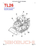 Takeuchi TL26 Crawler Loader Parts Catalogue Manual (SN: 2620002 and up)
