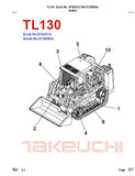 Takeuchi TL130 Crawler Loader Parts Catalogue Manual (SN: 21300004 and up)