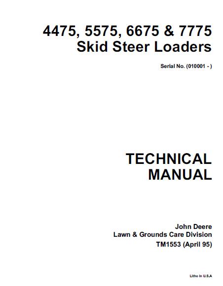JOHN DEERE 4475 SKID STEER LOADER Service Repair Manual