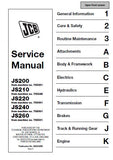 JCB JS220 TRACKED EXCAVATOR Service Repair Manual SN（705001 Onwards）